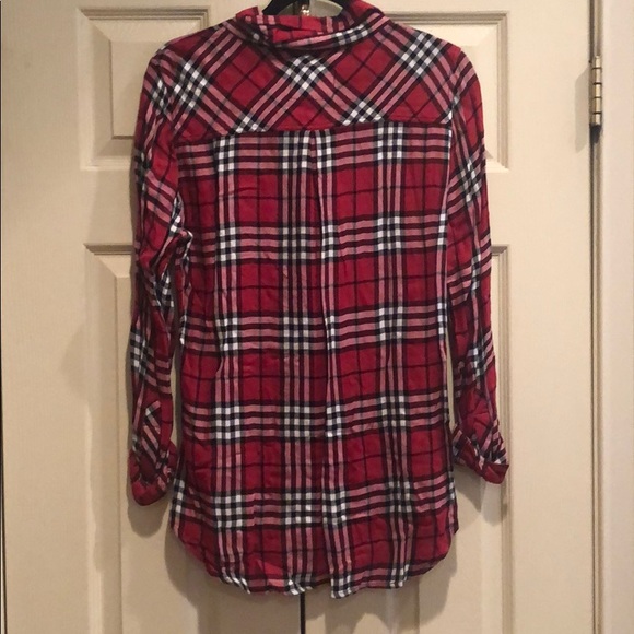 Rails Flannel Short Red and White Medium - Picture 3 of 5